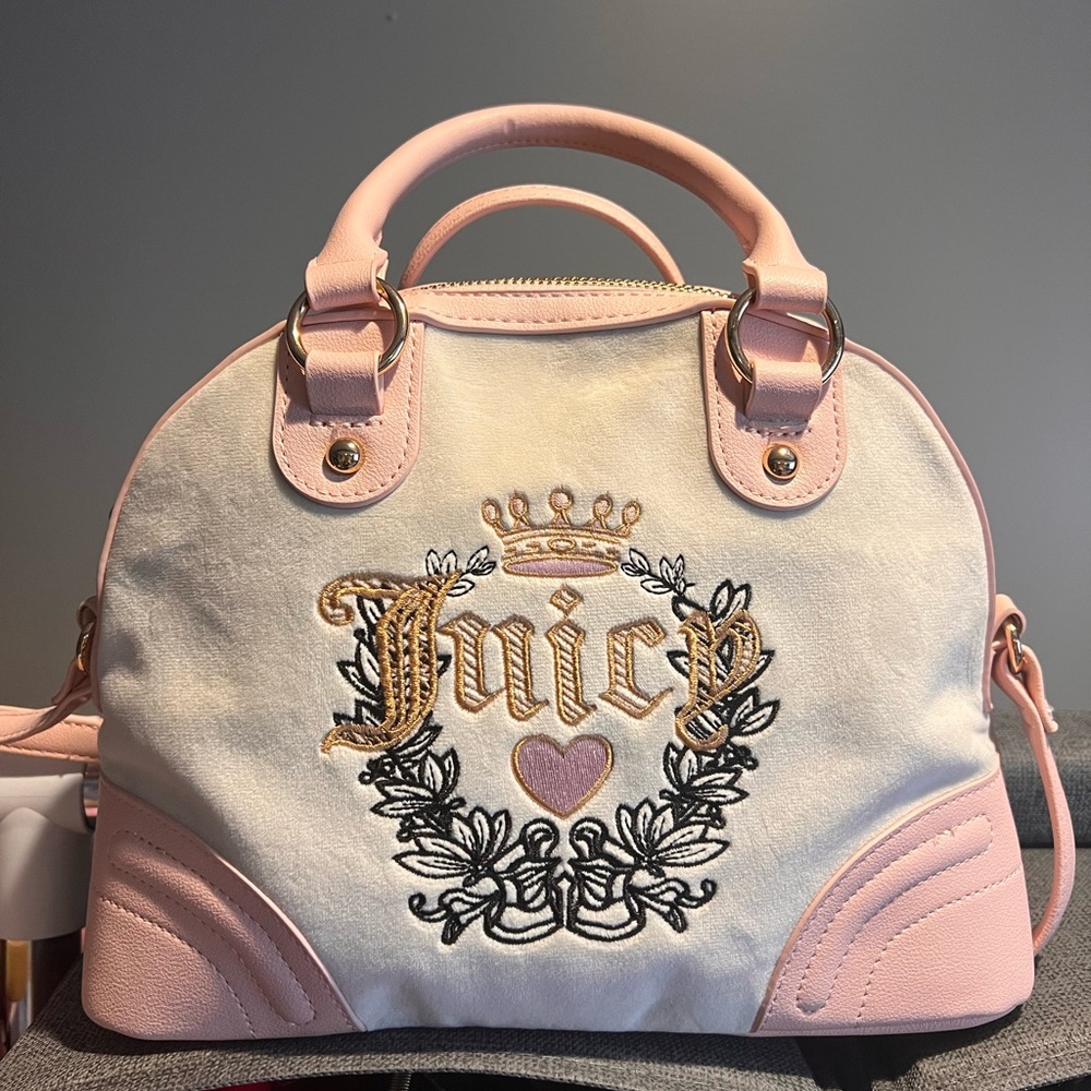 Juicy Couture Pink and Cream Heritage Satchel
